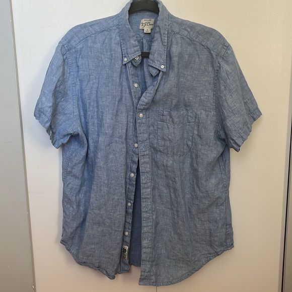 J-crew 1 long sleeve shirts + 1 short sleeve linen shirts size L - Picture 4 of 6